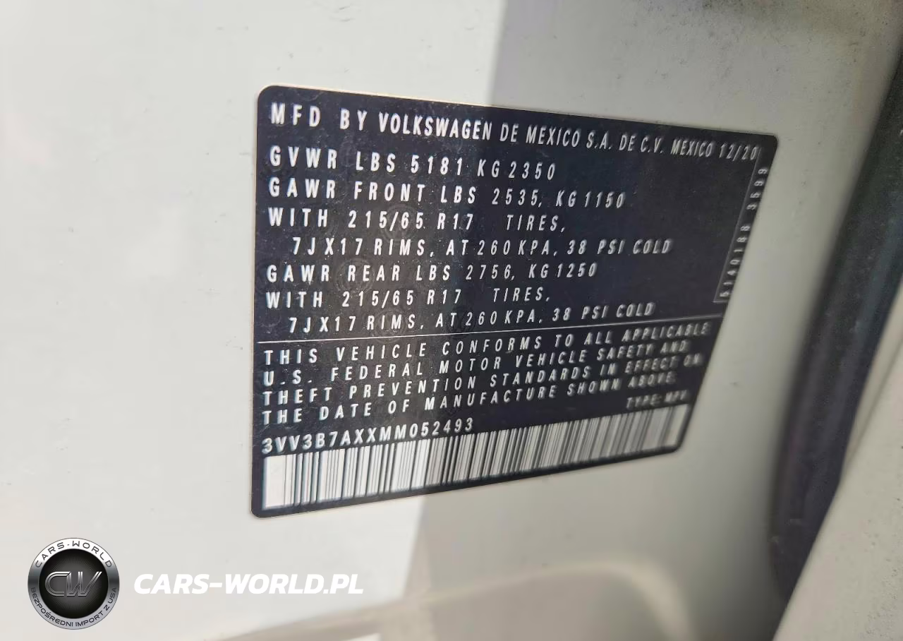 2021 Volkswagen Tiguan Se VIN:3VV3B7AXXMM052493 - 13