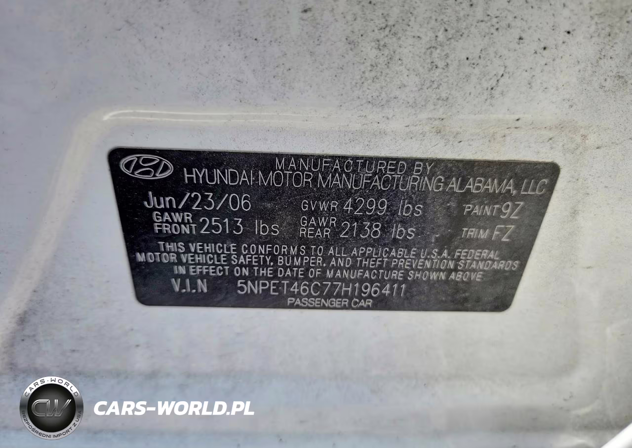 2007 Hyundai Sonata Gls VIN:5NPET46C77H196411 - 12