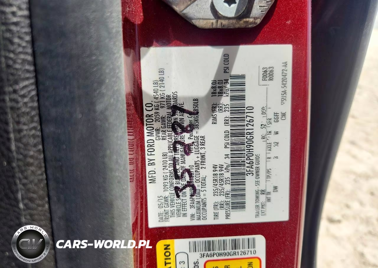 2016 Ford Fusion Se VIN:3FA6P0H90GR126710 - 12