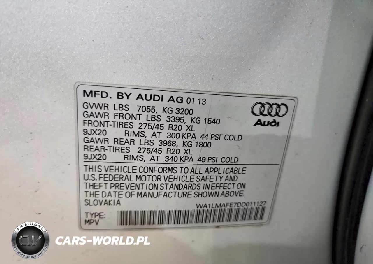 2013 Audi Q7 Premium Plus VIN:WA1LMAFE7DD011127 - 13