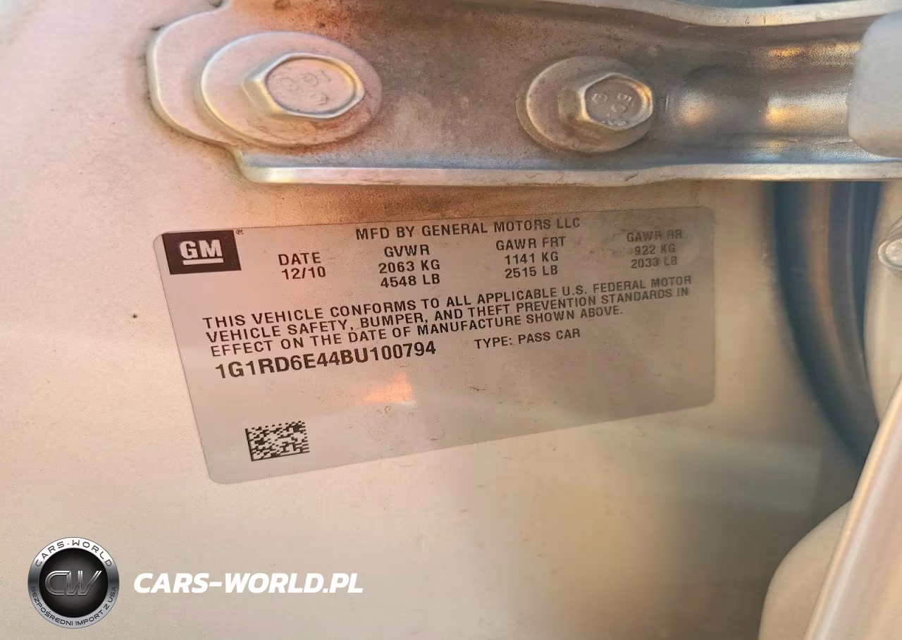 2011 Chevrolet Volt VIN:1G1RD6E44BU100794 - 12