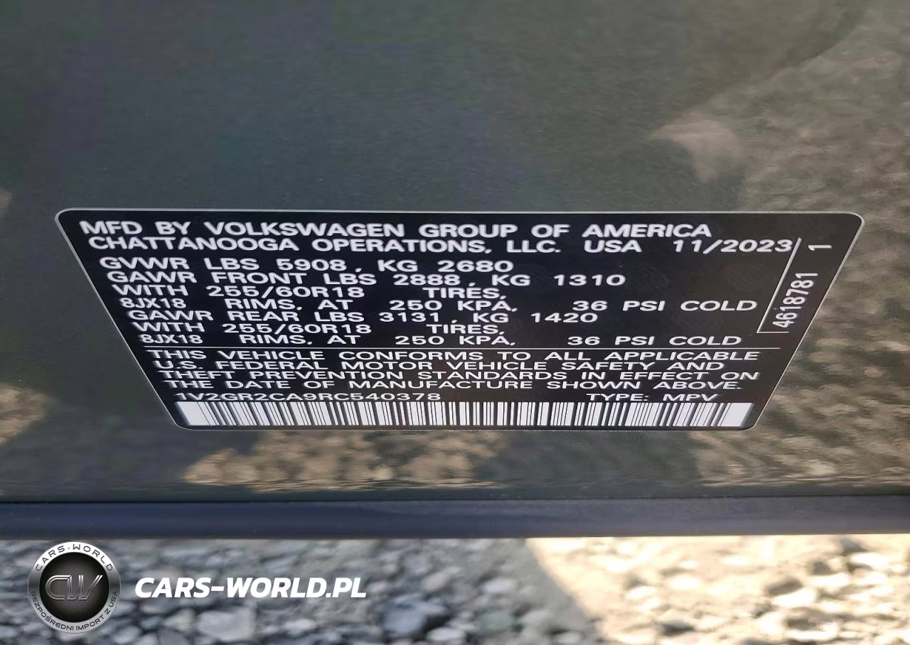 2024 Volkswagen Atlas Peak Edition Sel VIN:1V2GR2CA9RC540378 - 13