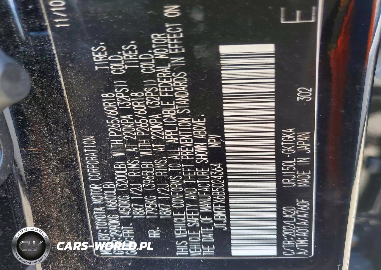 2011 Lexus Gx 460 VIN:JTJBM7FX6B5024364 - 12