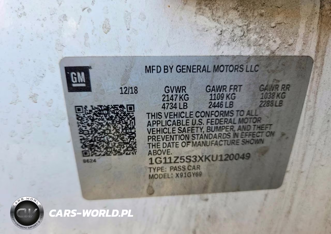 2019 Chevrolet Impala Lt VIN:1G11Z5S3XKU120049 - 12
