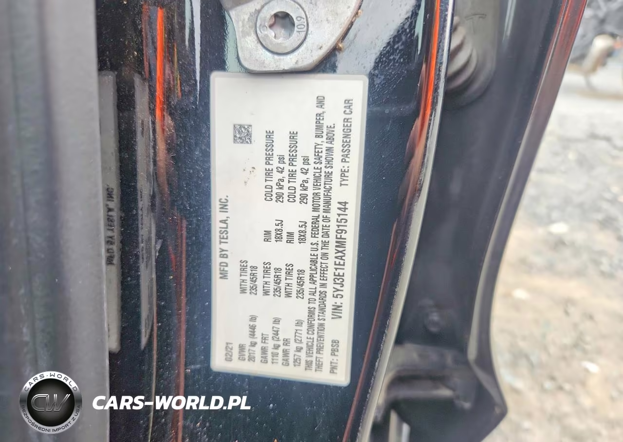 2021 Tesla Model 3 VIN:5YJ3E1EAXMF915144 - 12