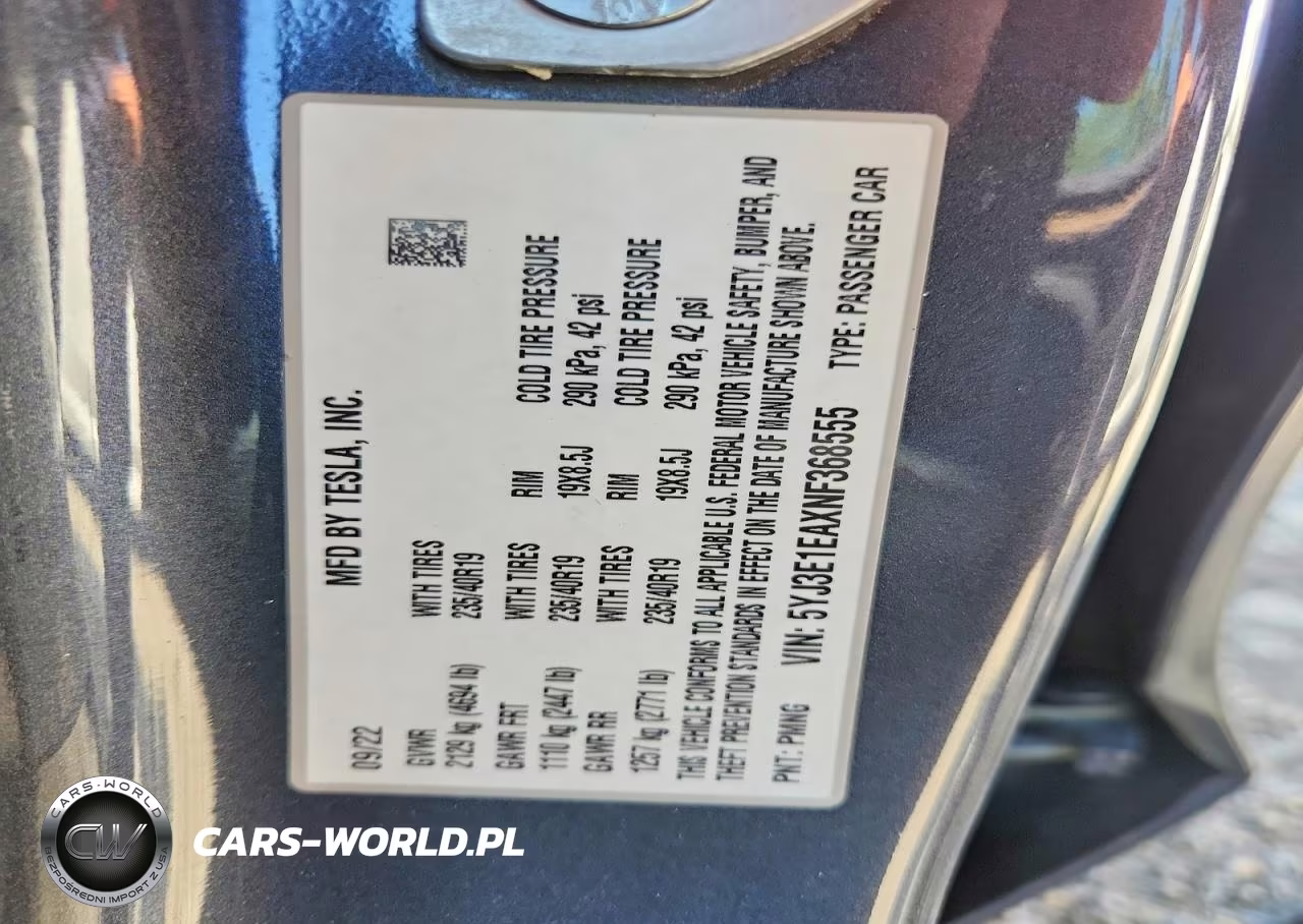 2022 Tesla Model 3 VIN:5YJ3E1EAXNF368555 - 12