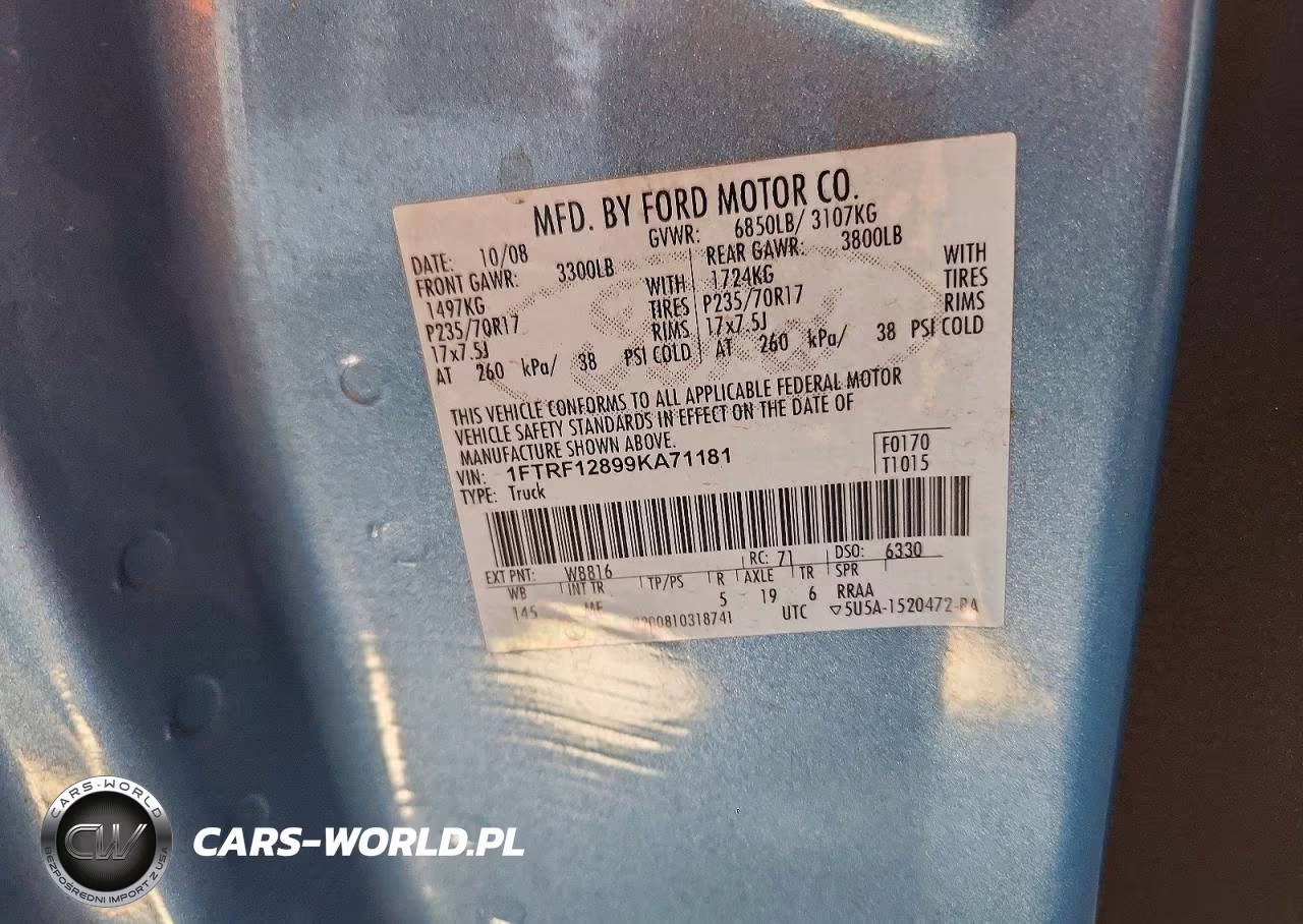 2009 Ford F150 VIN:1FTRF12899KA71181 - 12