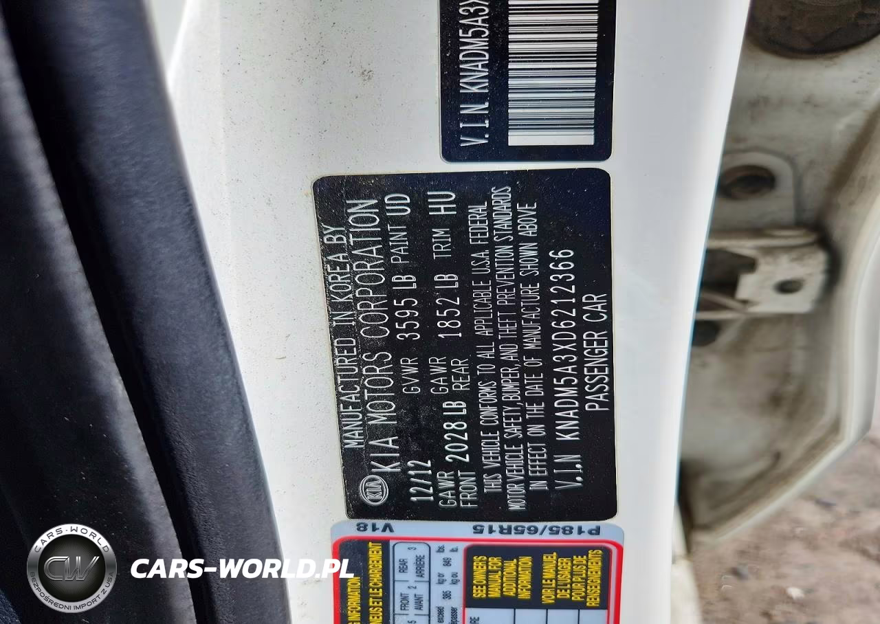 2013 Kia Rio Lx VIN:KNADM5A3XD6212366 - 12