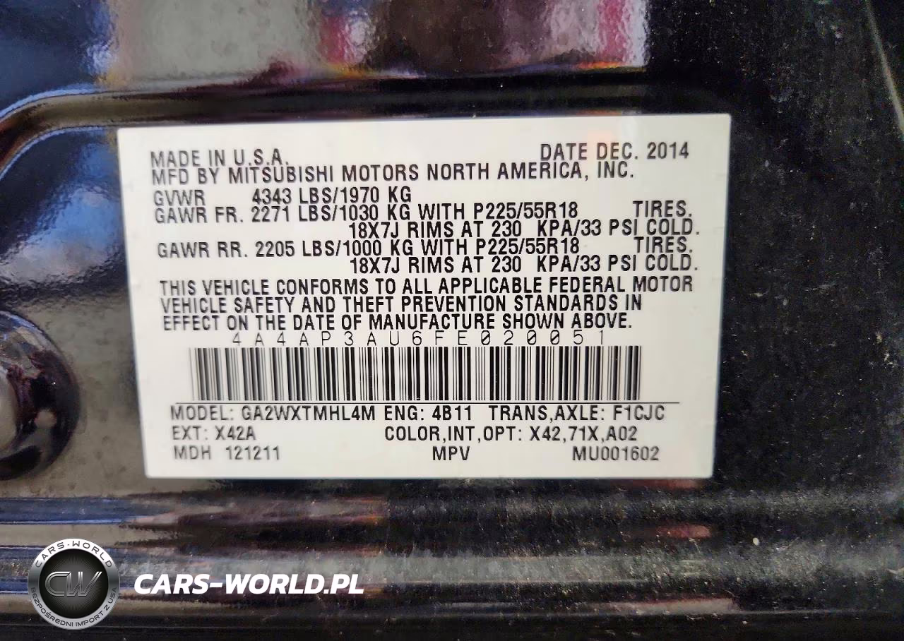 2015 Mitsubishi Outlander Sport Es VIN:4A4AP3AU6FE020051 - 13