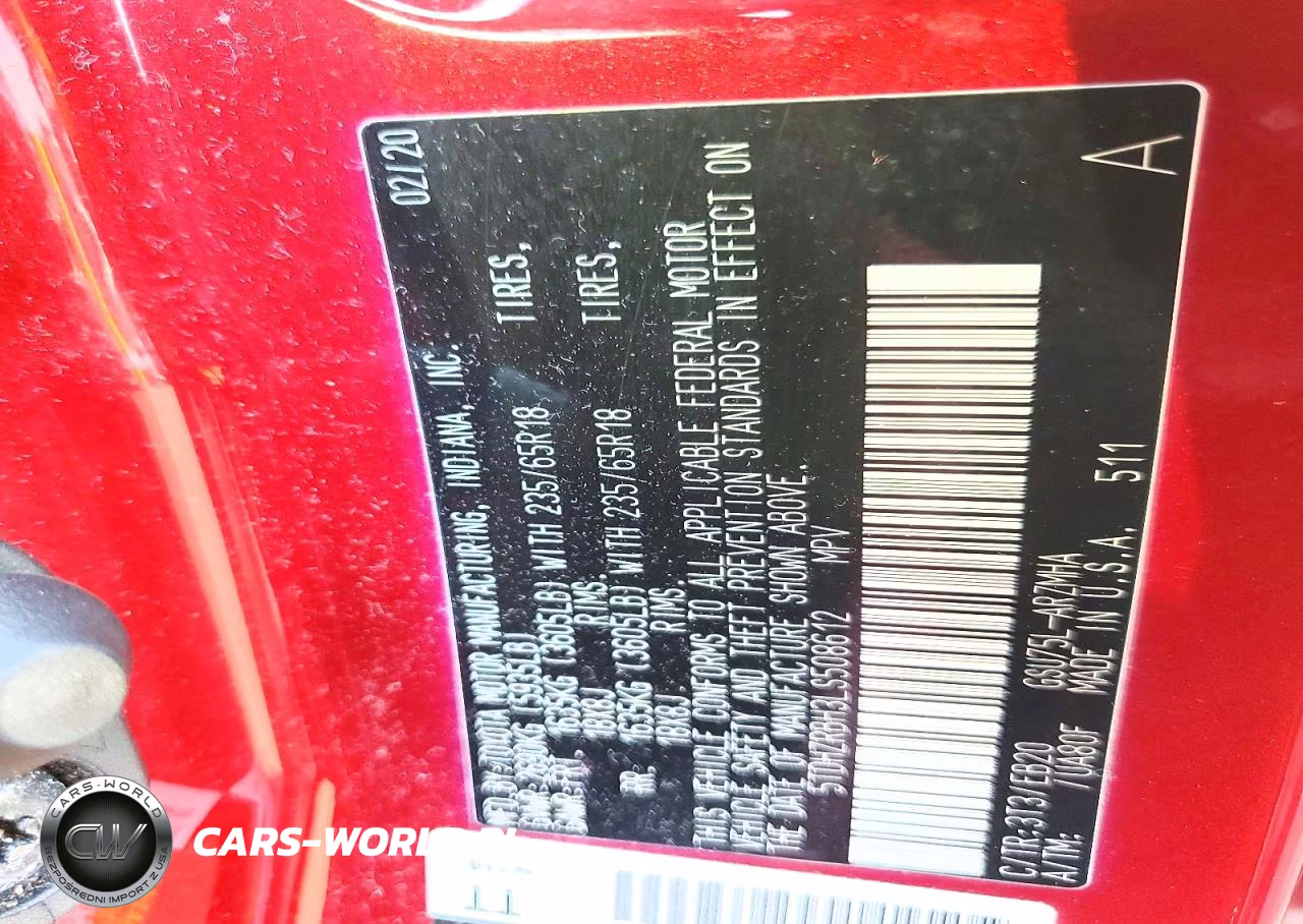 2020 Toyota Highlander Xle VIN:5TDHZRBH3LS508612 - 12