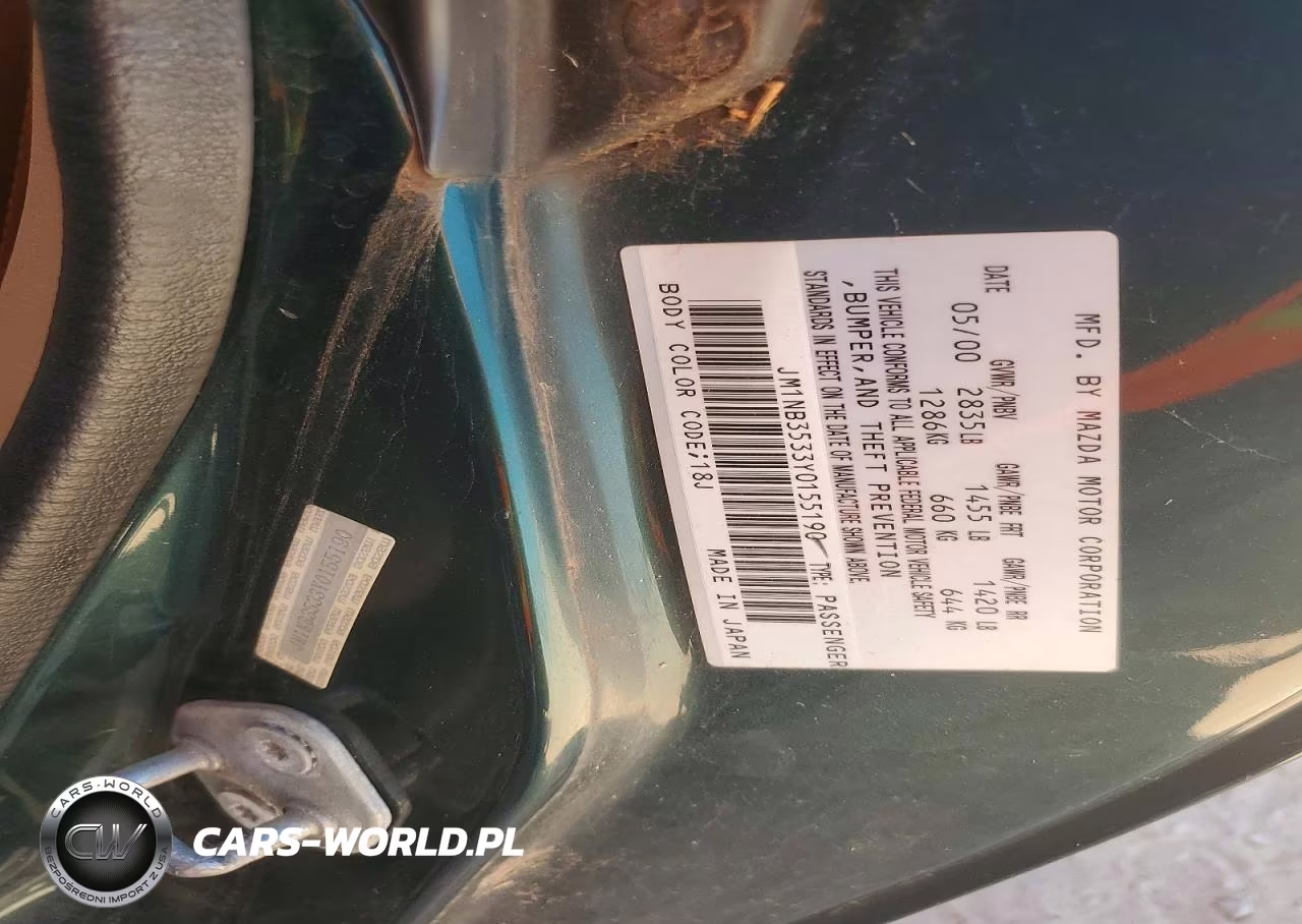 2000 Mazda Mx-5 Miata Base VIN:JM1NB3533Y0155190 - 12