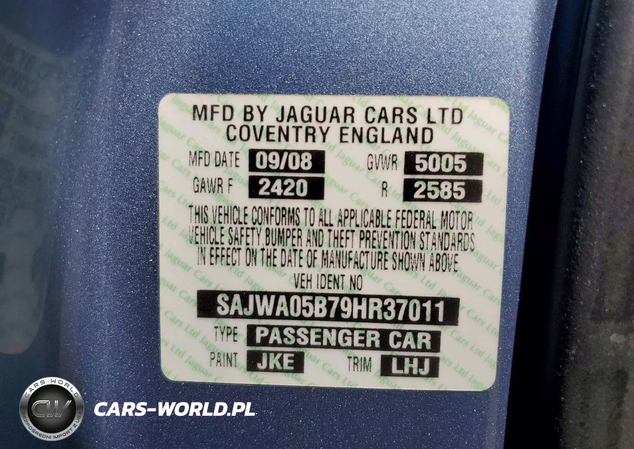 2009 Jaguar Xf Luxury VIN:SAJWA05B79HR37011 - 12