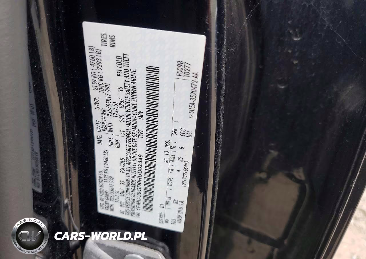 2017 Ford Escape Se VIN:1FMCU9GD0HUD02449 - 13