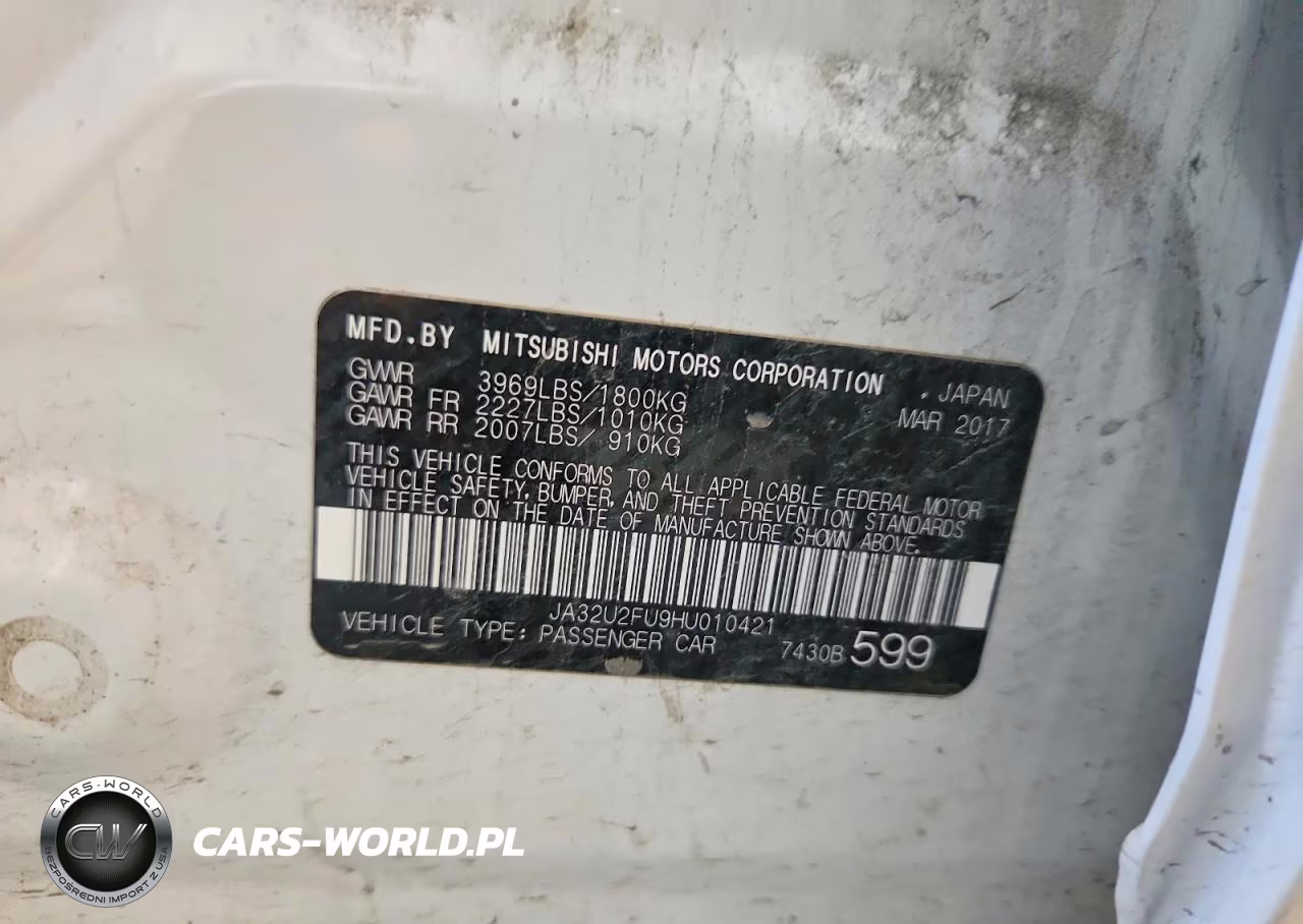 2017 Mitsubishi Lancer Es VIN:JA32U2FU9HU010421 - 12