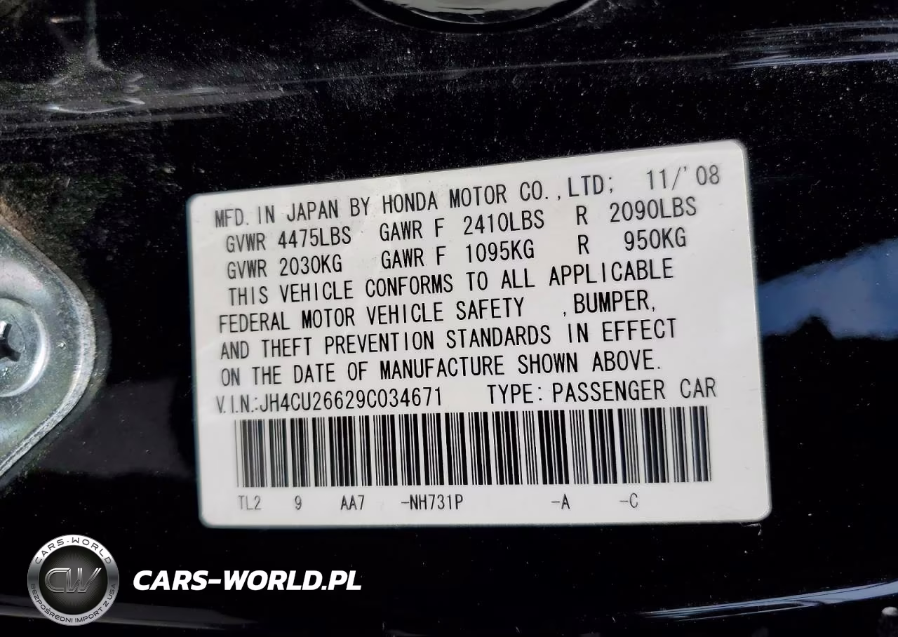 2009 Acura Tsx VIN:JH4CU26629C034671 - 12