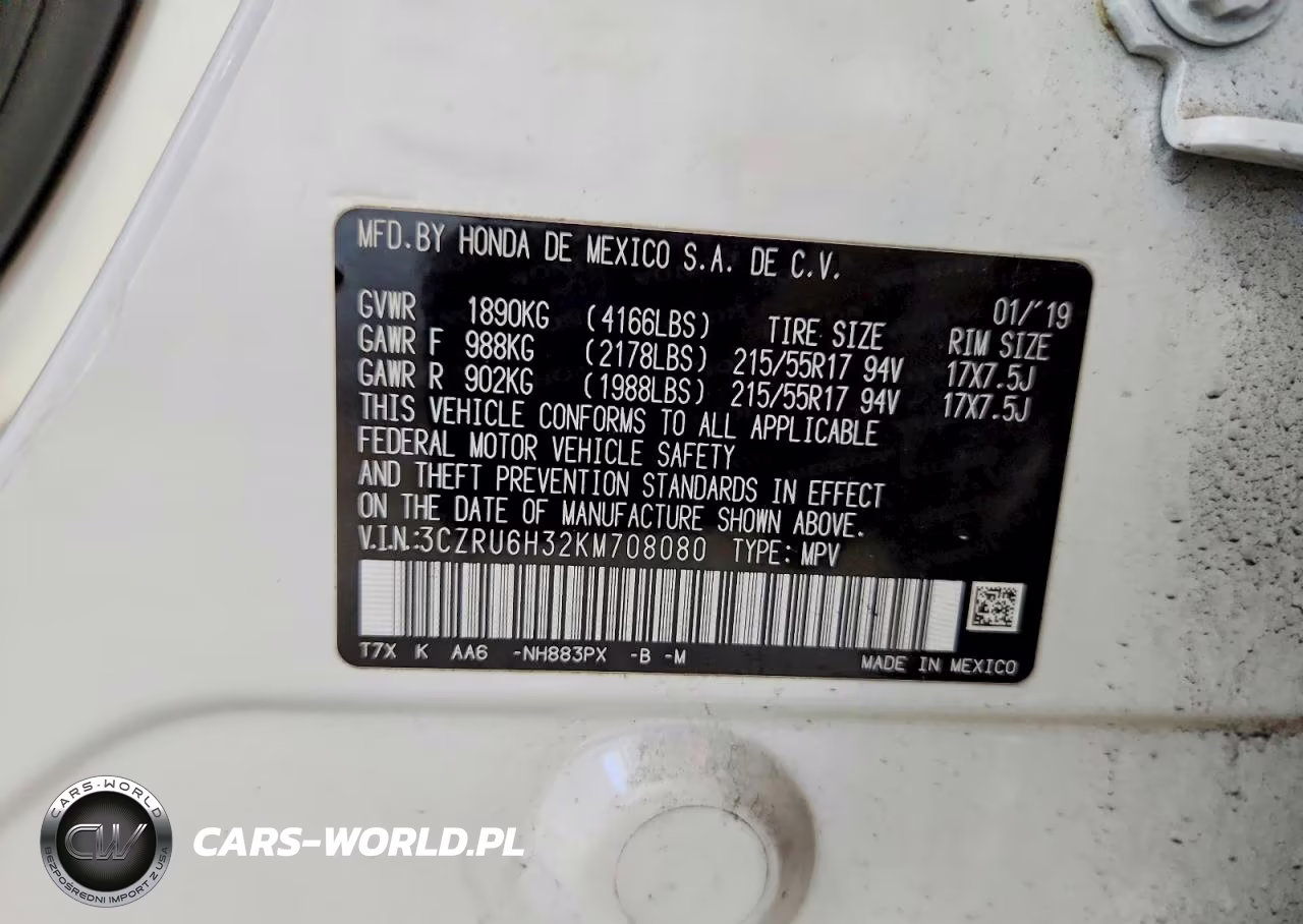 2019 Honda Hr-V Lx VIN:3CZRU6H32KM708080 - 14