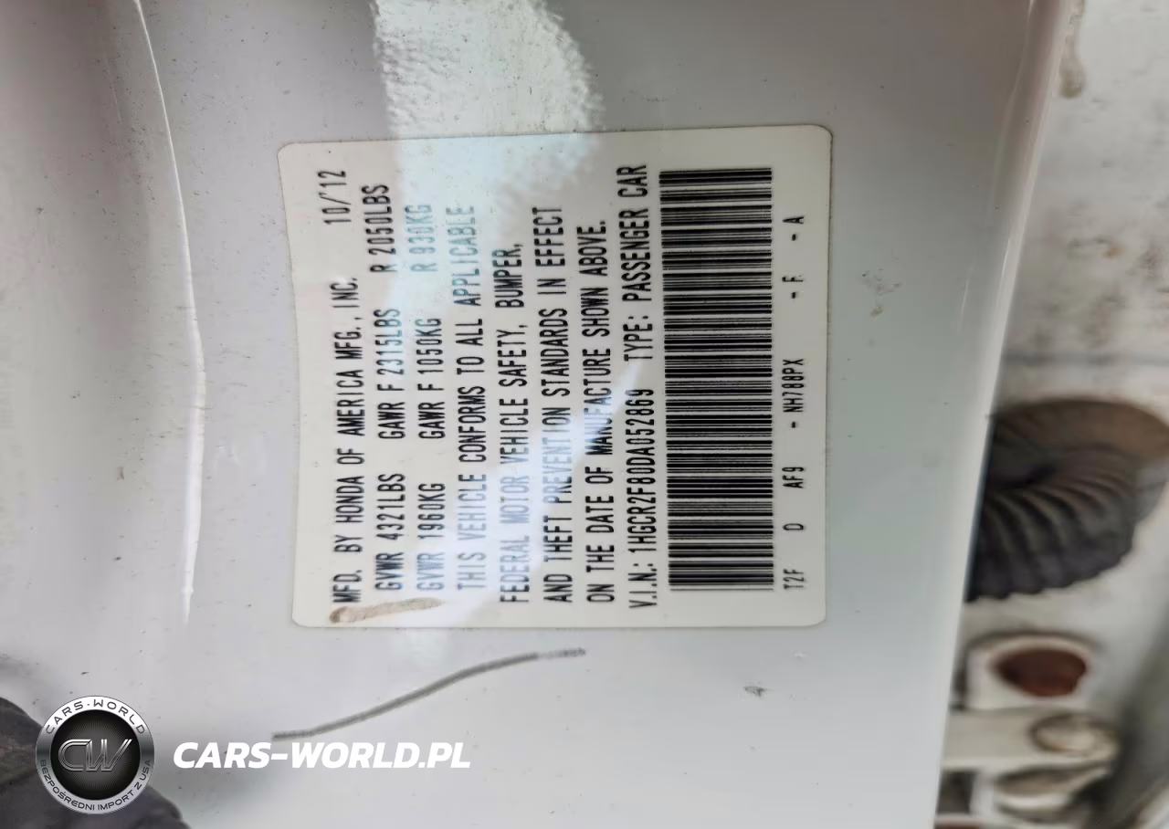 2013 Honda Accord Exl VIN:1HGCR2F80DA052869 - 12