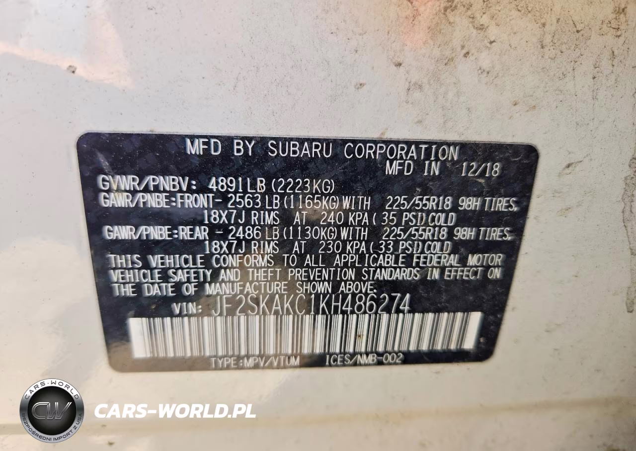 2019 Subaru Forester Sport VIN:JF2SKAKC1KH486274 - 13