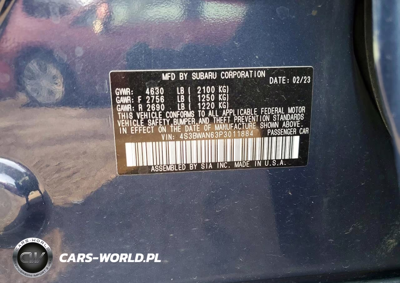 2023 Subaru Legacy Limited VIN:4S3BWAN63P3011884 - 12