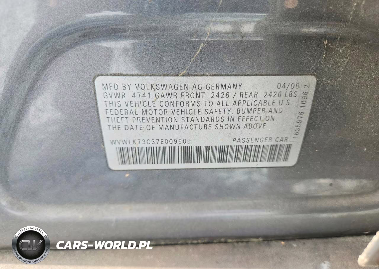 2007 Volkswagen Passat 2.0T Wagon Value VIN:WVWLK73C37E009505 - 12