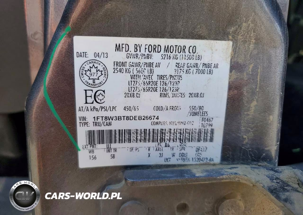 2013 Ford F350 Super Duty VIN:1FT8W3BT8DEB26674 - 12