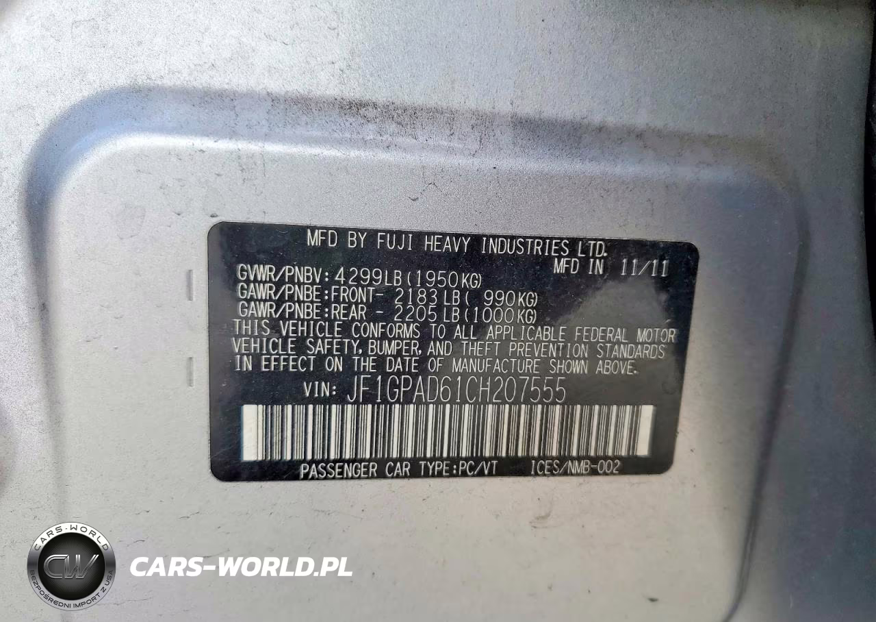 2012 Subaru Impreza Premium VIN:JF1GPAD61CH207555 - 21