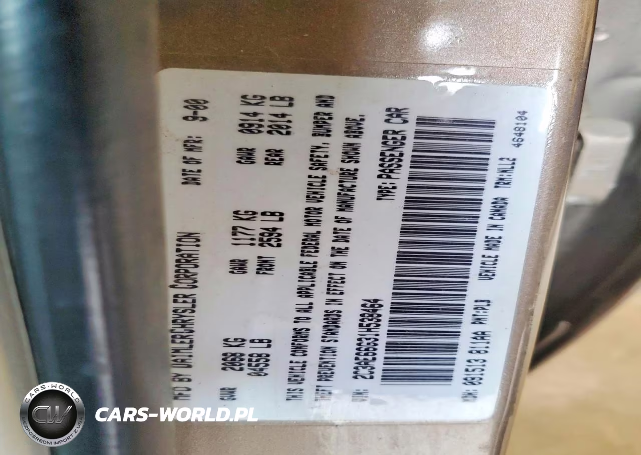 2001 Chrysler 300M VIN:2C3AE66G31H538464 - 12
