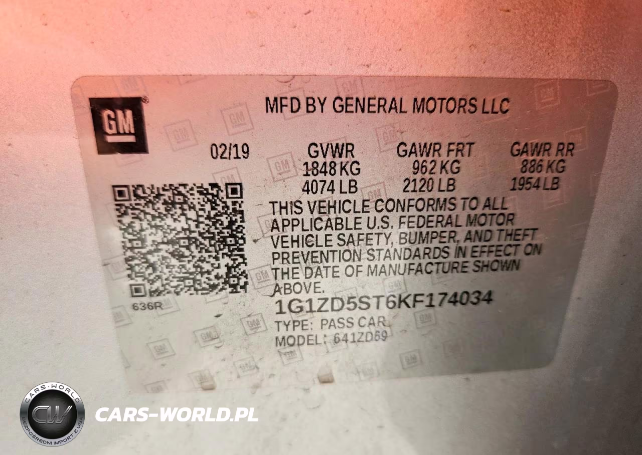 2019 Chevrolet Malibu Lt VIN:1G1ZD5ST6KF174034 - 12