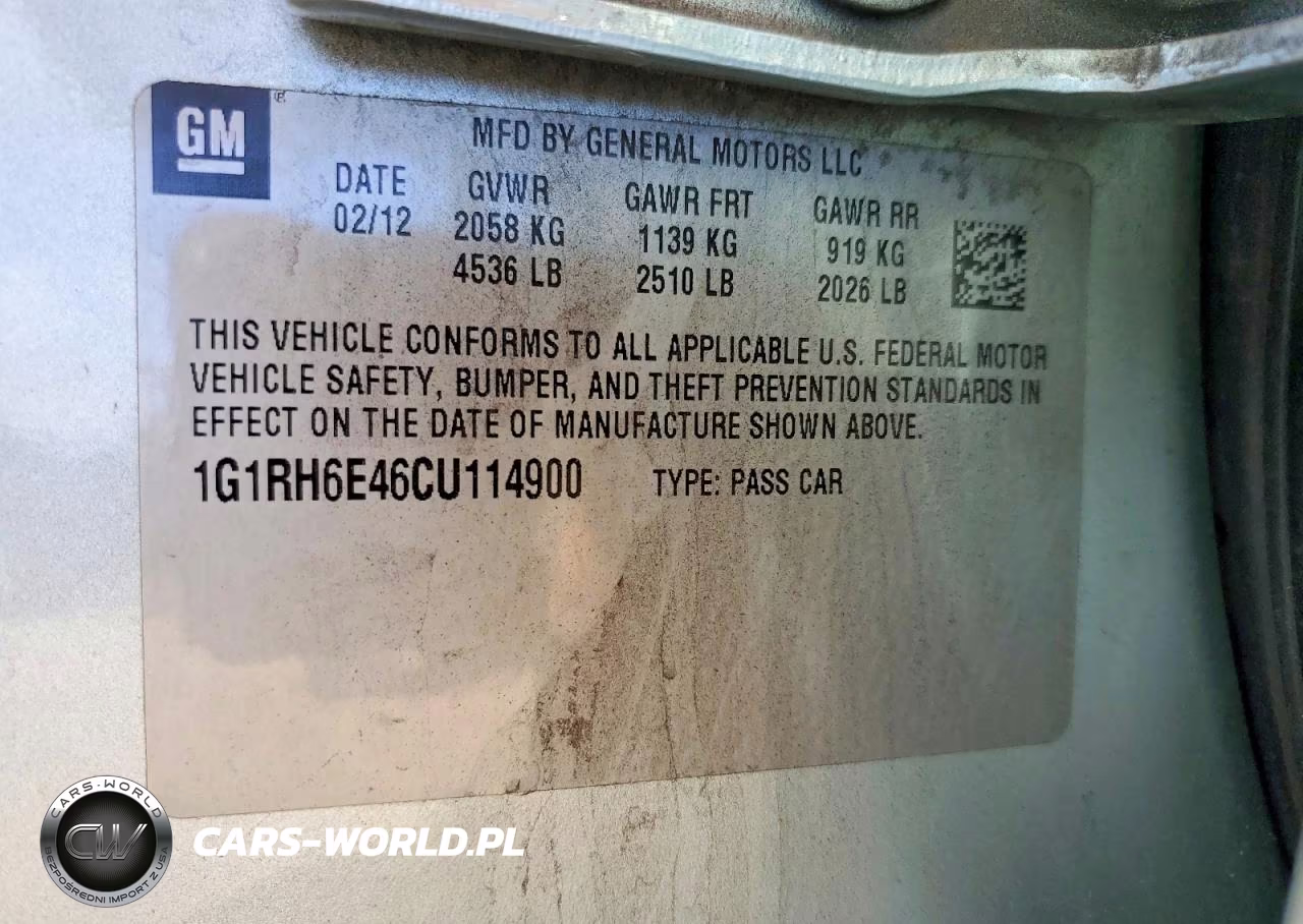 2012 Chevrolet Volt VIN:1G1RH6E46CU114900 - 12