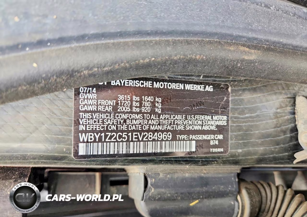 2014 BMW I3 Bev VIN:WBY1Z2C51EV284969 - 12