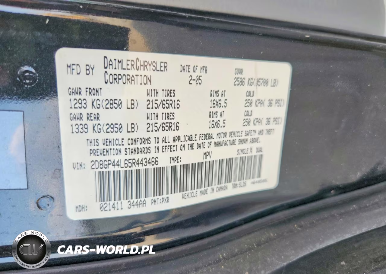 2005 Dodge Grand Caravan Sxt VIN:2D8GP44L65R443466 - 13