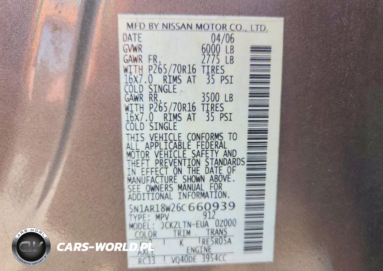 2006 Nissan Pathfinder S VIN:5N1AR18W26C660939 - 13