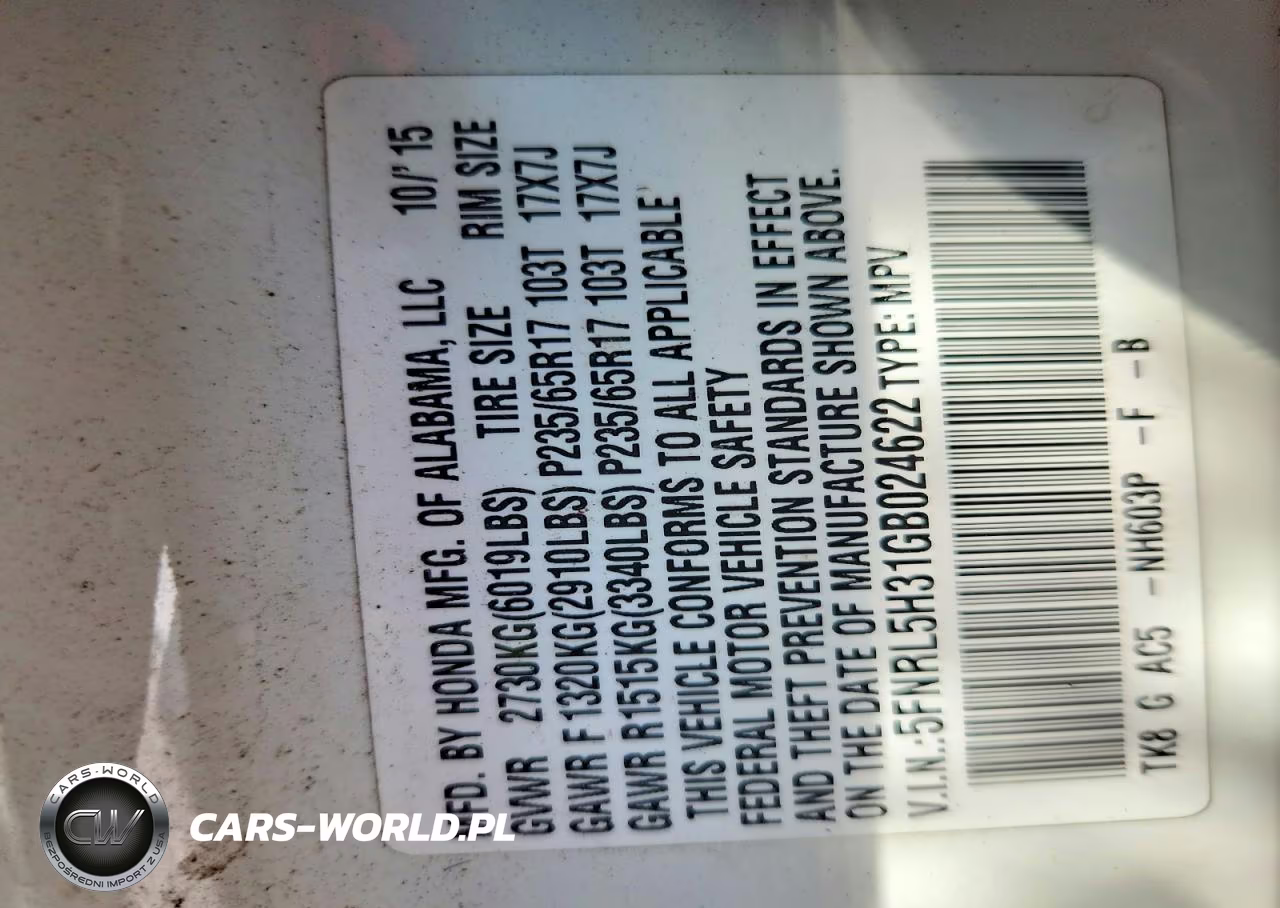 2016 Honda Odessey VIN:5FNRL5H31GB024622 - 13