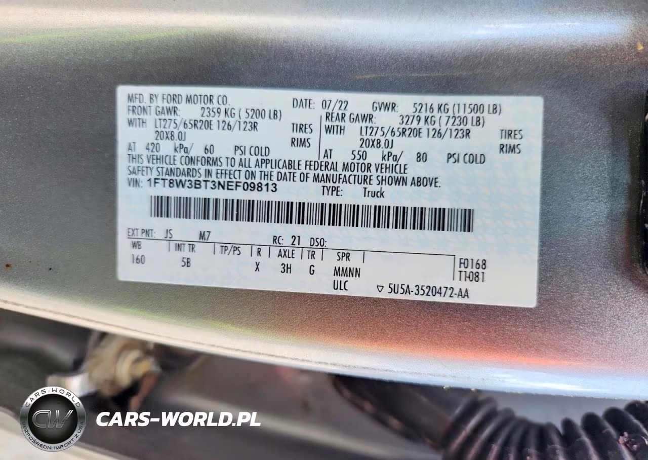2022 Ford F350 Super Duty VIN:1FT8W3BT3NEF09813 - 12