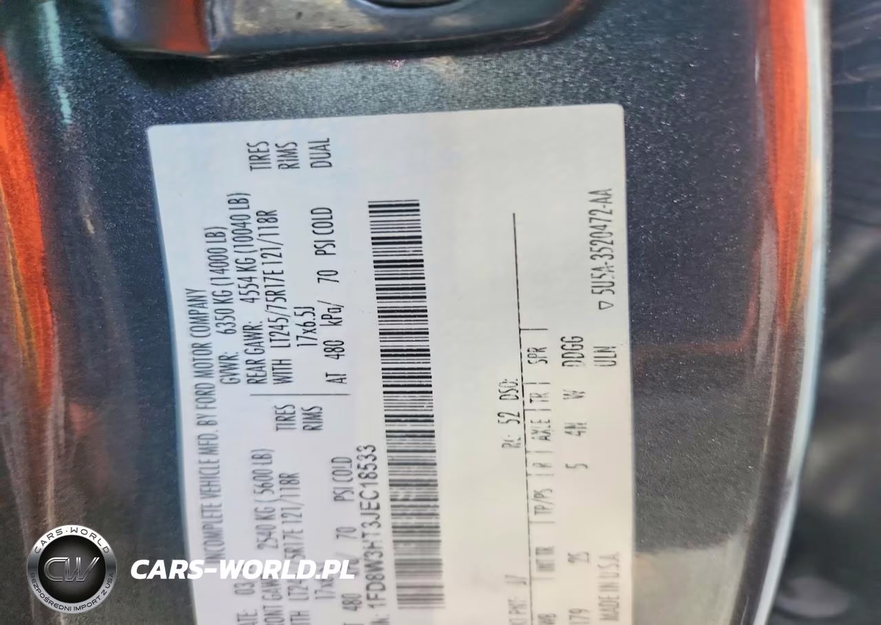 2018 Ford F350 Super Duty VIN:1FD8W3HT3JEC18533 - 12