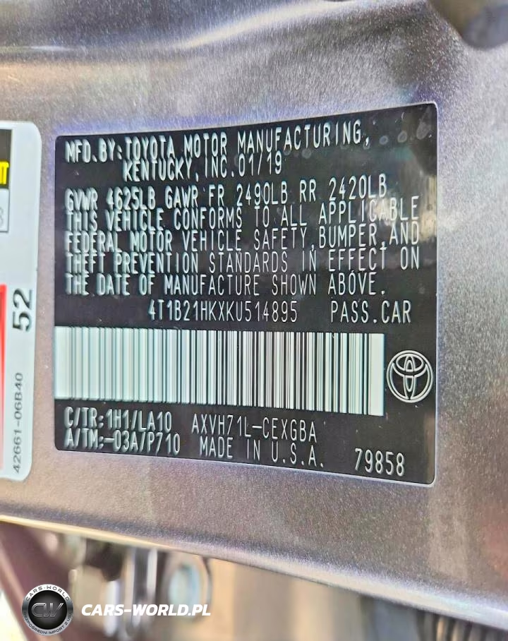 2019 Toyota Camry Hybrid Xle VIN:4T1B21HKXKU514895 - 12