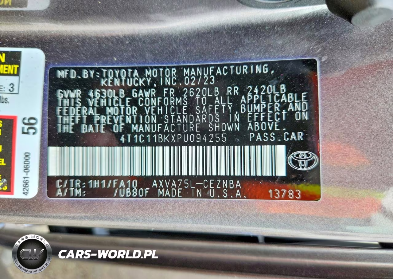 2023 Toyota Camry Le VIN:4T1C11BKXPU094255 - 12