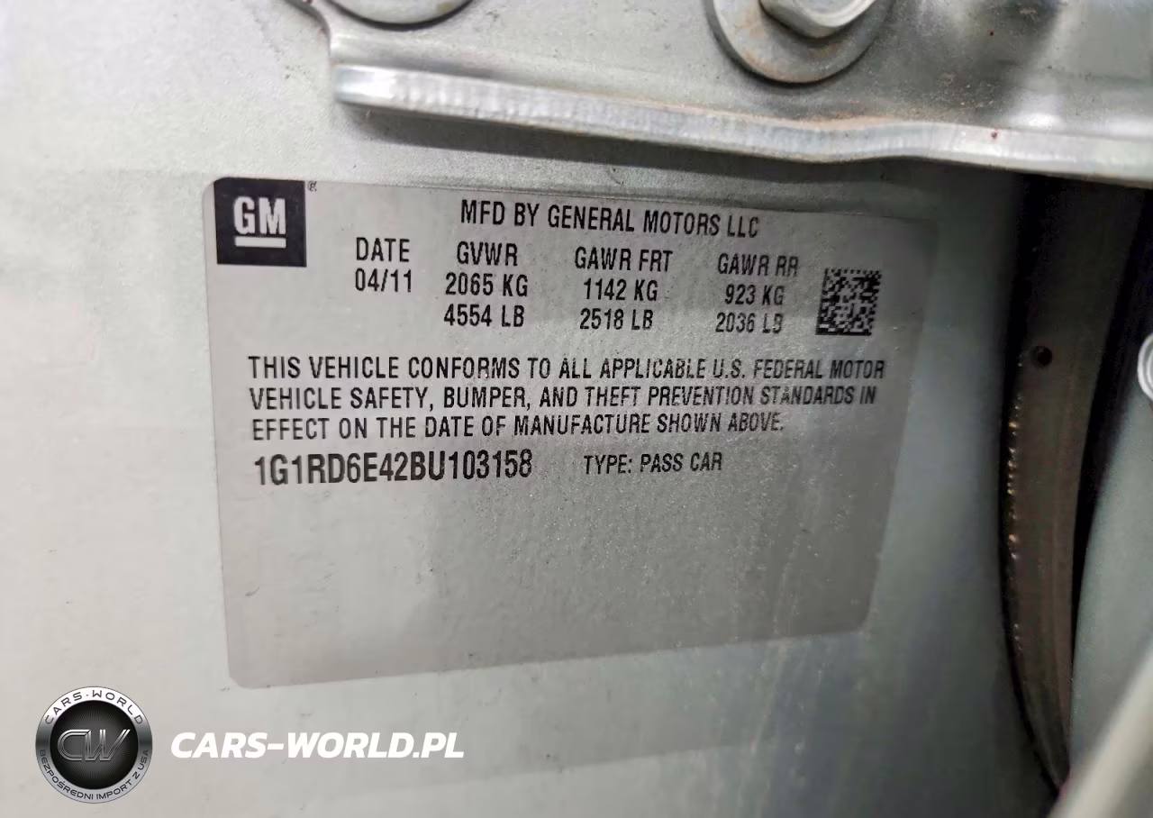 2011 Chevrolet Volt VIN:1G1RD6E42BU103158 - 12