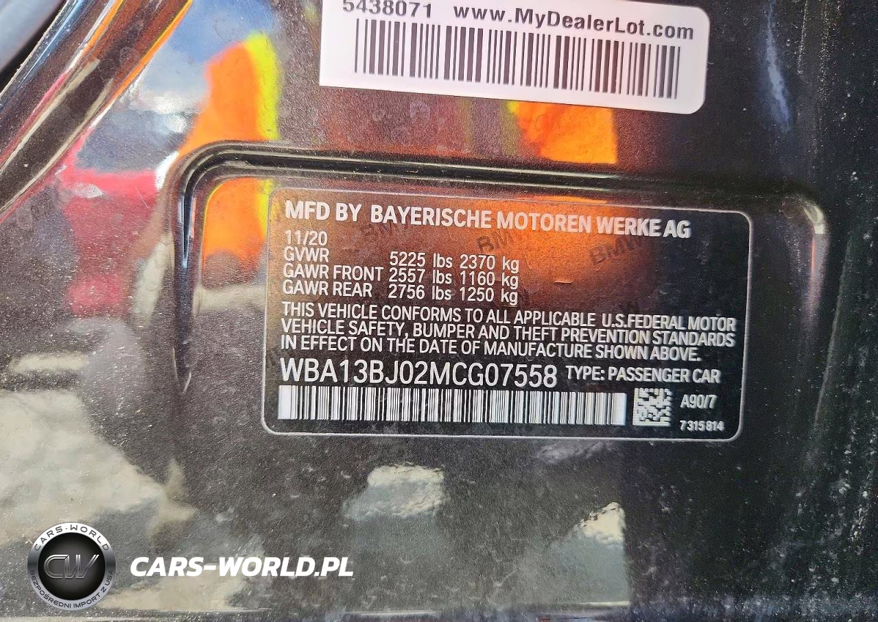 2021 BMW 530 Xi VIN:WBA13BJ02MCG07558 - 12