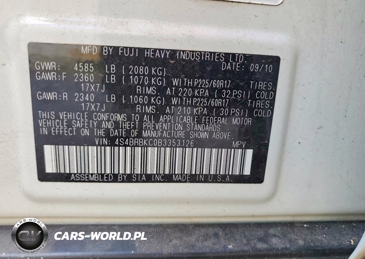 2011 Subaru Outback 2.5I Limited VIN:4S4BRBKC0B3353126 - 13