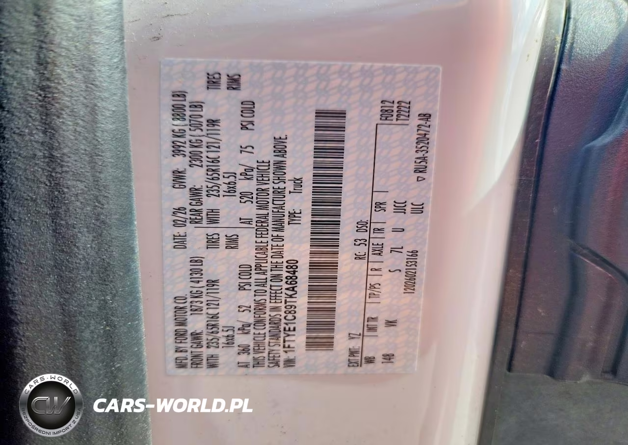 2026 Ford Transit Delivery Van VIN:1FTYE1C89TKA68480 - 11
