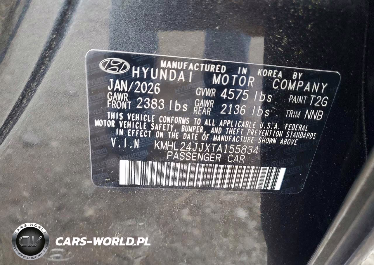2026 Hyundai Sonata Hybrid Blue VIN:KMHL24JJXTA155834 - 12