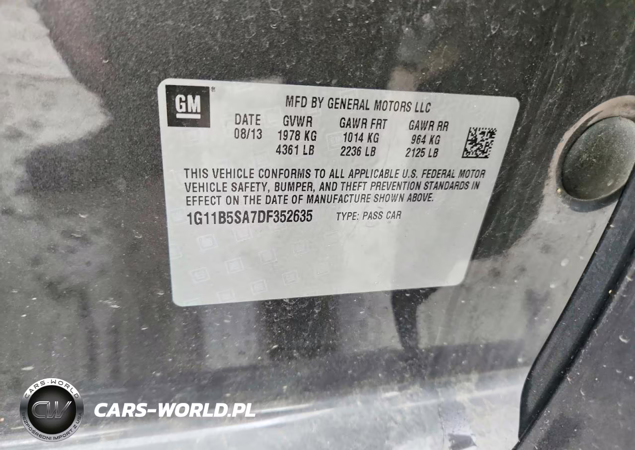 2013 Chevrolet Malibu Ls VIN:1G11B5SA7DF352635 - 12