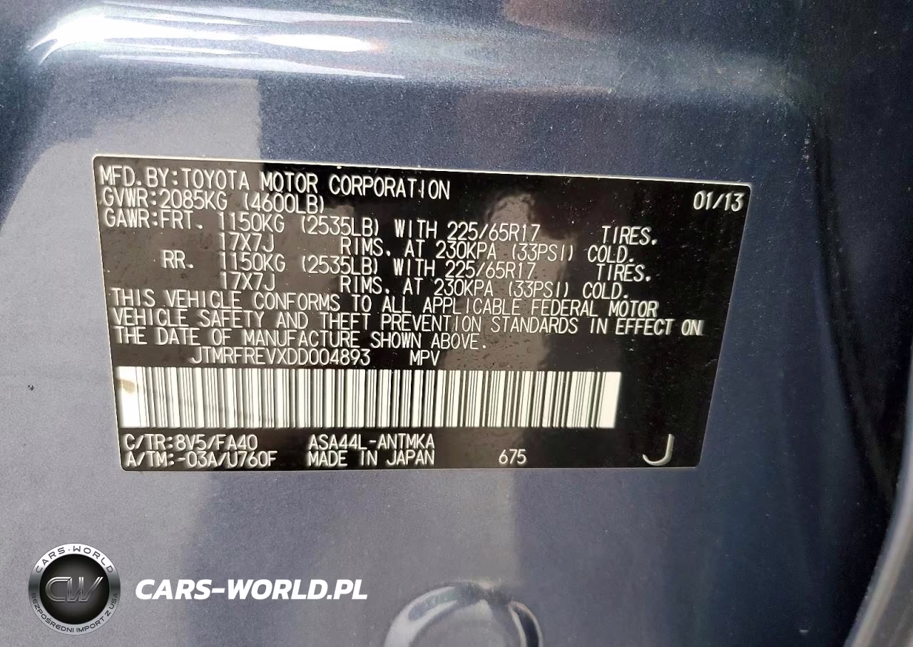 2013 Toyota Rav4 Xle VIN:JTMRFREVXDD004893 - 13