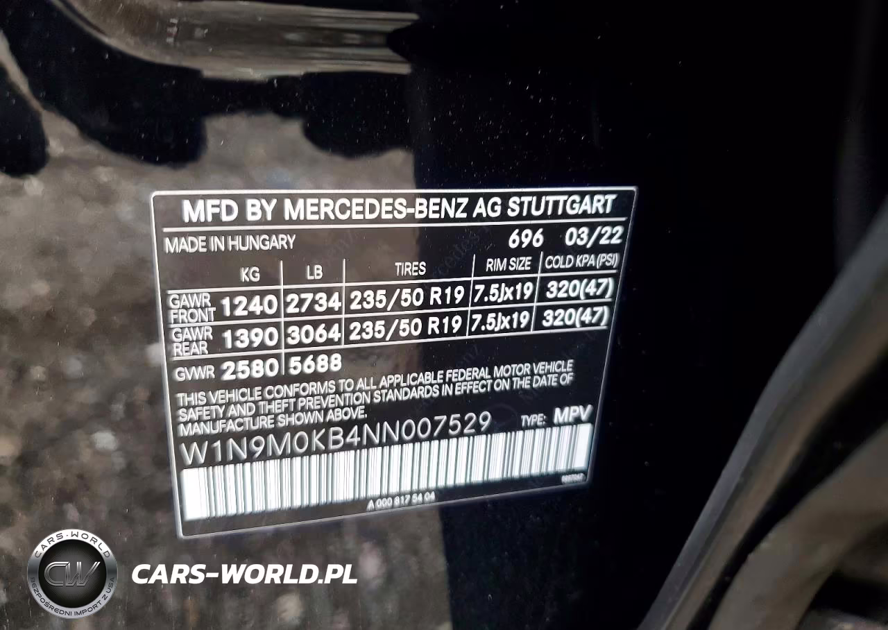 2022 Mercedes-Benz Eqb 300 4Matic VIN:W1N9M0KB4NN007529 - 13