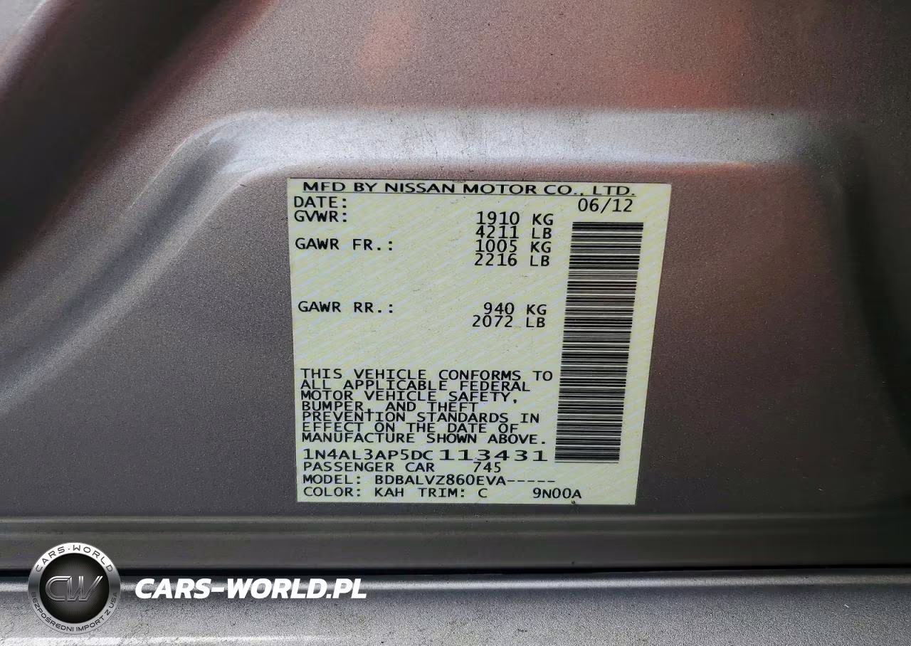 2013 Nissan Altima 2.5 VIN:1N4AL3AP5DC113431 - 12