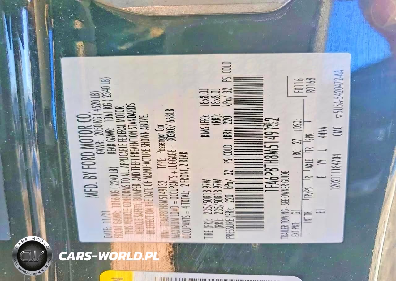 2021 Ford Mustang VIN:1FA6P8TH8M5149132 - 12
