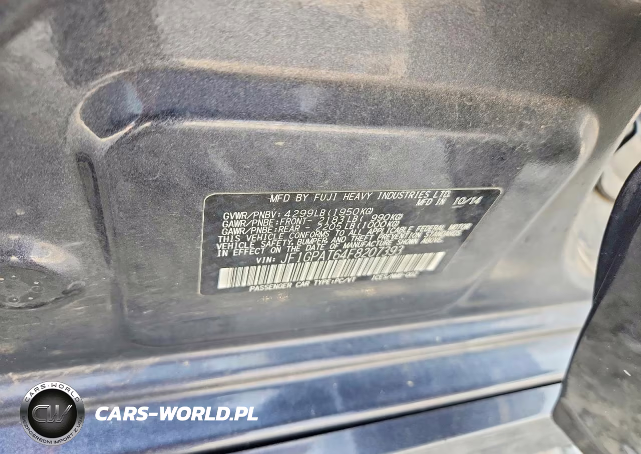 2015 Subaru Impreza Sport VIN:JF1GPAT64F8207393 - 12