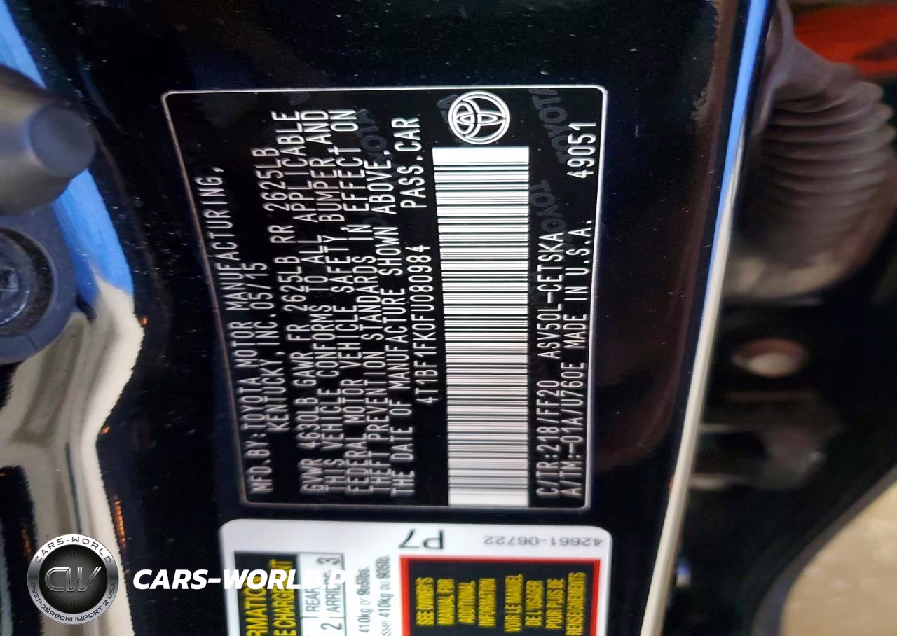 2015 Toyota Camry Se VIN:4T1BF1FK0FU080984 - 12