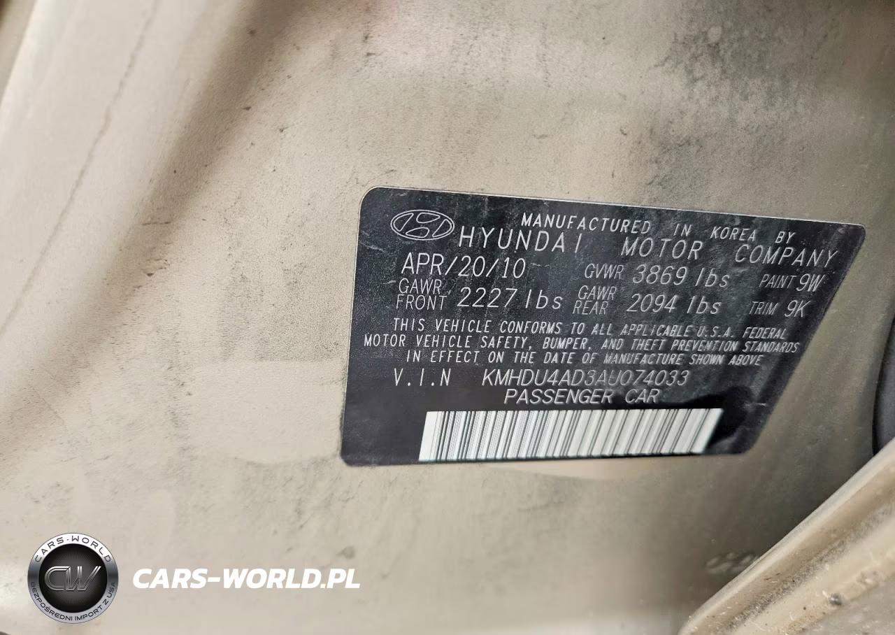 2010 Hyundai Elantra Gls VIN:KMHDU4AD3AU074033 - 12